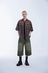 Ripped Wide Leg Carpenter Jorts