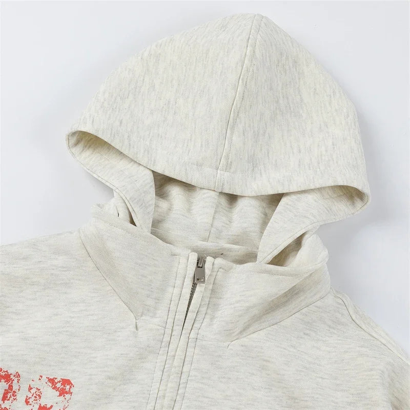 Y2K  High Collar Zip-up Hoodie