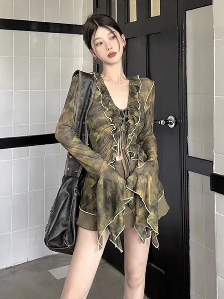 Vintage Punk Gauze Irregular Dress