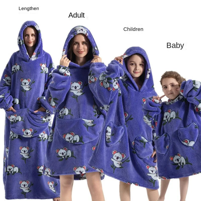 Family Oversize Sherpa Blanket Hoodie