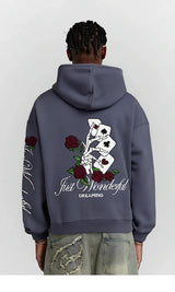 Vintage Washed Embroidery Boxy Hoodie