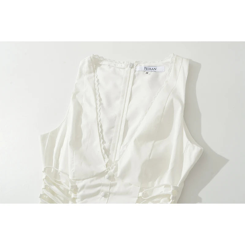 Women's V Neck Sleeveless Mini Dress