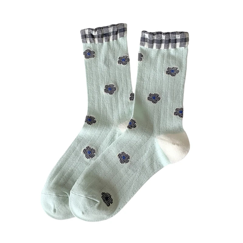 Trendy Summer Flower Breathable Transparent Socks