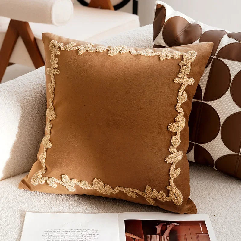 Light Luxury Throw Brown Pillow Cover