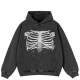 Y2K Faded Skeleton Graphic Hoodie