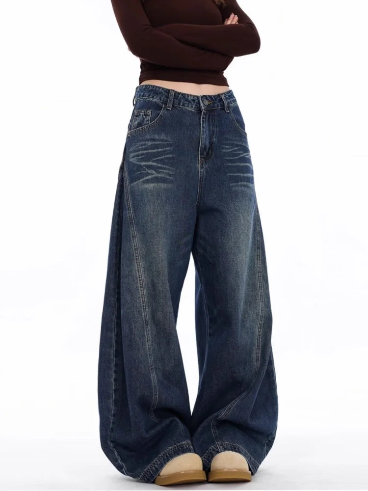 Y2K Women's Patchwork Baggy Wide Leg Jeans