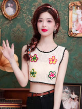 Vintage Knitted Retro Crochet Women Tank Tops