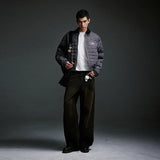 Turn-down Collar Thick Plaid Windbreaker Jacket