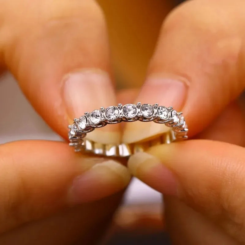 Luxus Silber Zirkonring