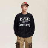 Jacquard Strickpullover Oversized Lässiger Pullover
