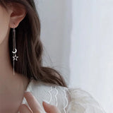 Vintage Silver Star Moon Earrings