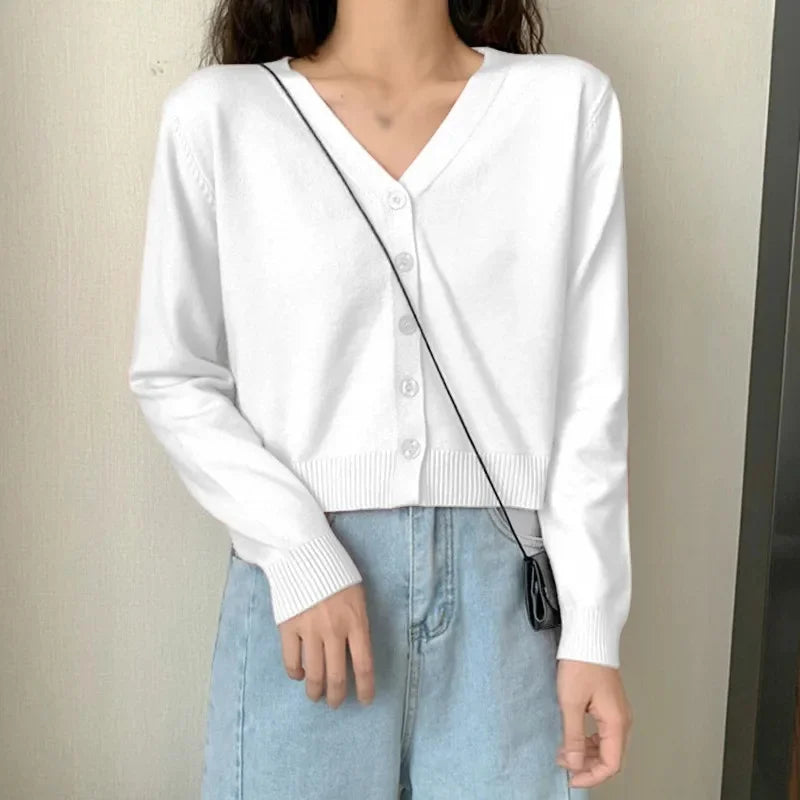 Soft V-Neck Button Down Cardigan