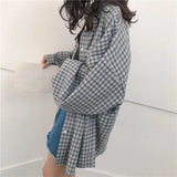 Soft Girl Plaid Button-Up Shirt