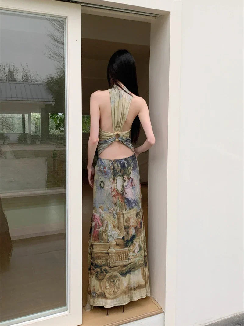 Renaissance Oil Painting Maxi Dress