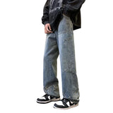 Flame Print Baggy Wide Leg Jeans