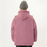 Front Pockets Hooded Pink Parka Jacket