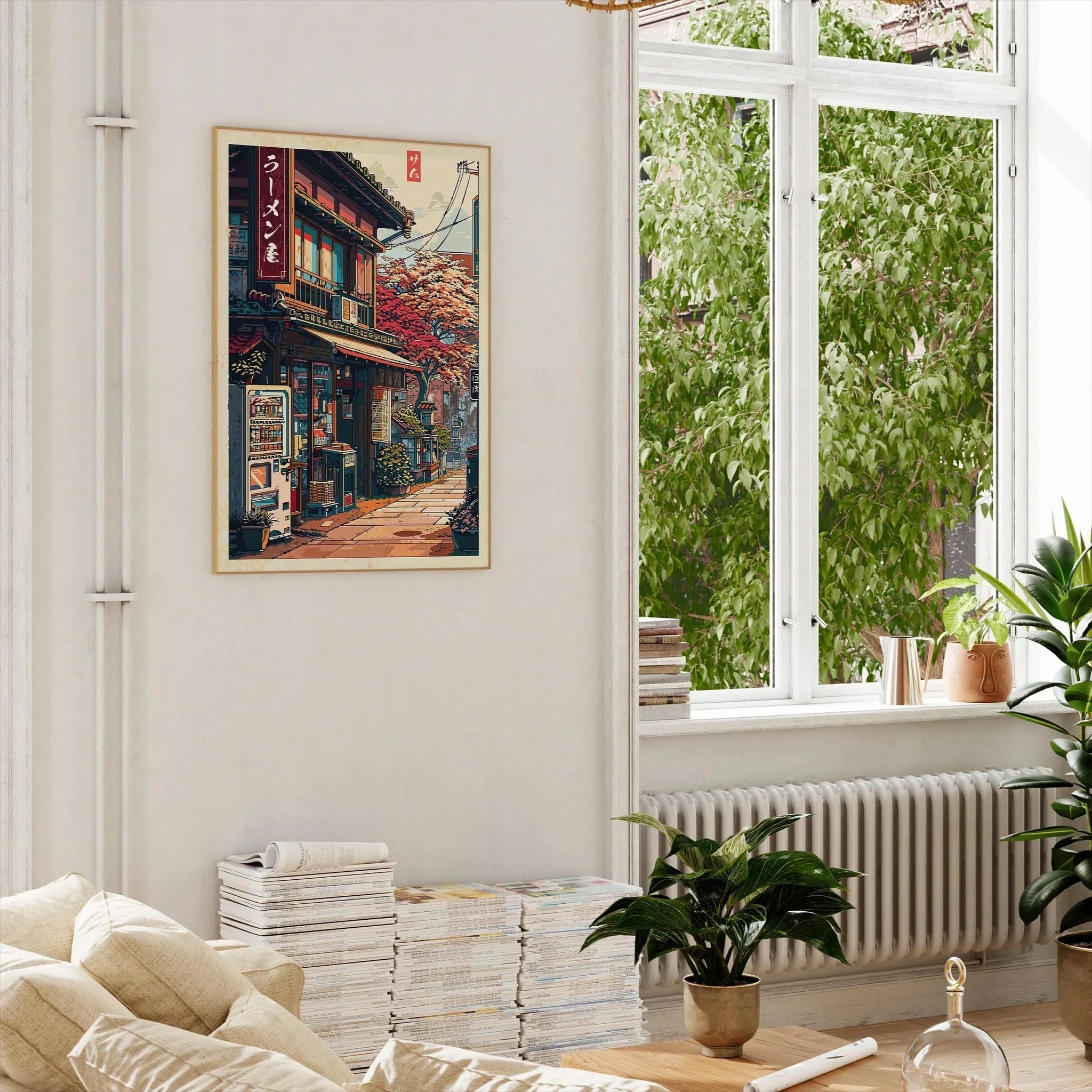 Anime Ramen Street Scene Wall Poster