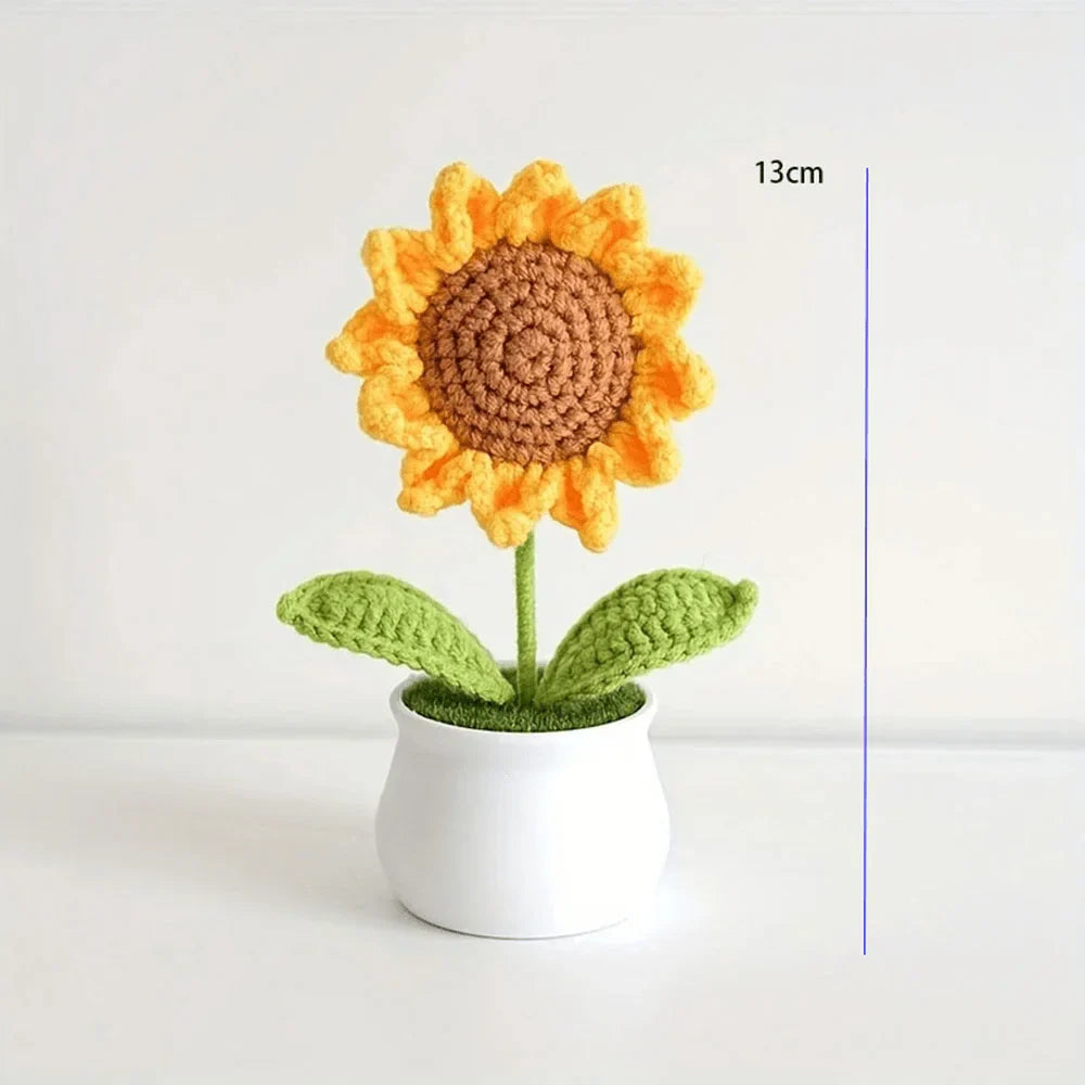 Boutique Handmade Woven 3-Head Knitted Flower