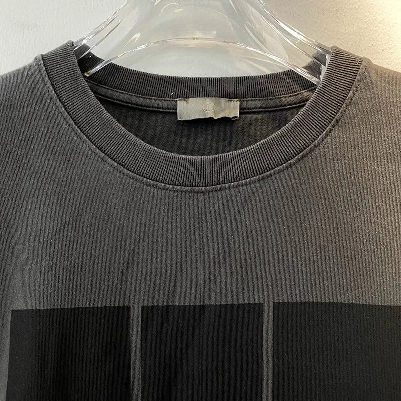 Vintage Lightning Stripe Printed Cotton T-Shirt