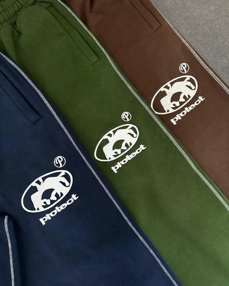 Streetwear Fashion Letter Embroidery Loose Sweatpants