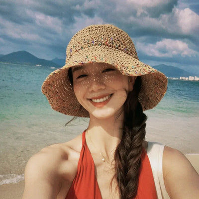Woven Straw Bucket Beach Hats
