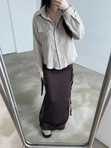 Camisa rayada estilo coreano Y2K