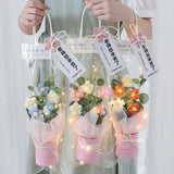 Crochet Flower Bouquet With LED Light String Gift