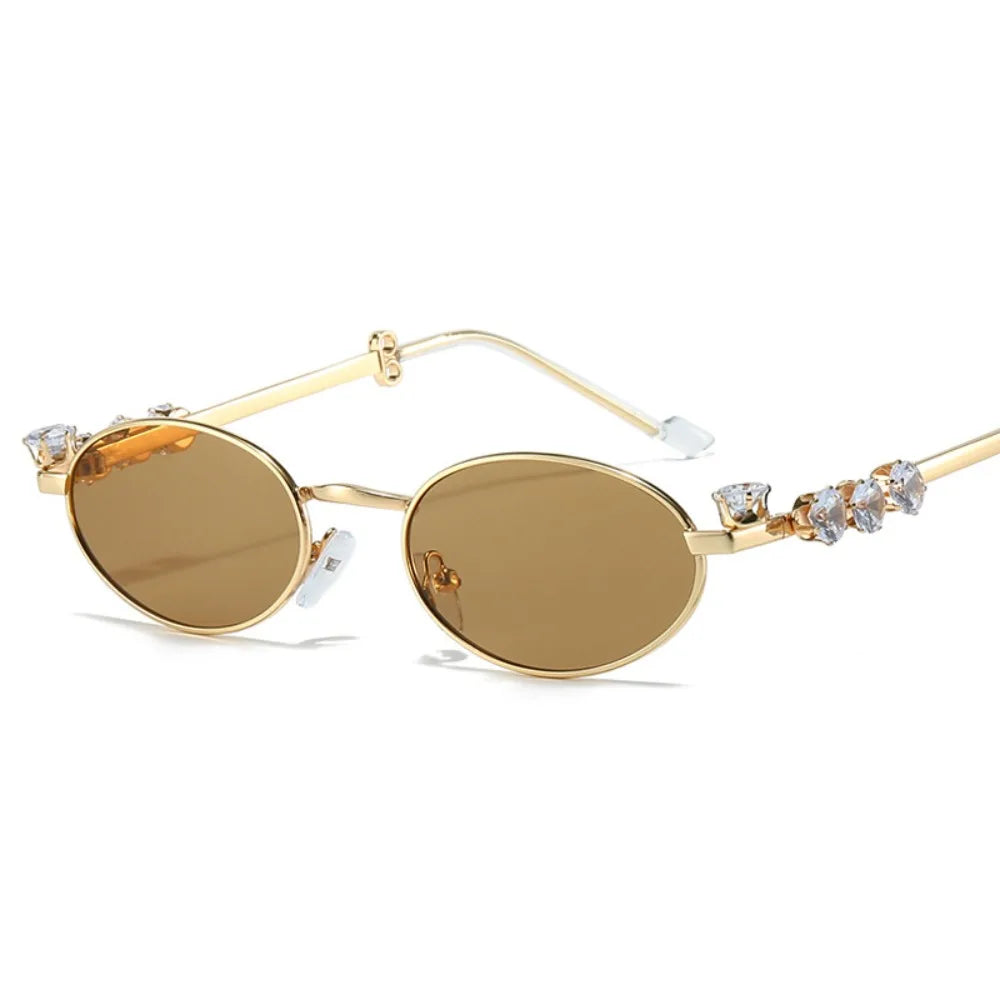 Bling Rhinestone Oval Sunglasses