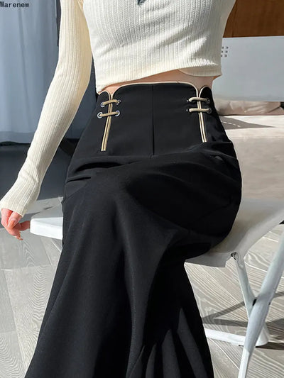 Corporate Girlie Solid Vintage Style Wide Leg Pants