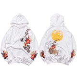 Embroidered Floral Moon Black Hoodies