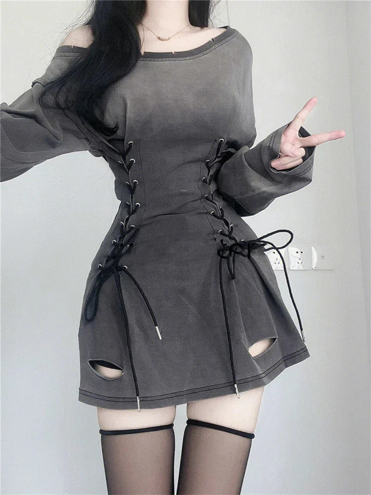 Acubi Corset Drawstring Mini Dress