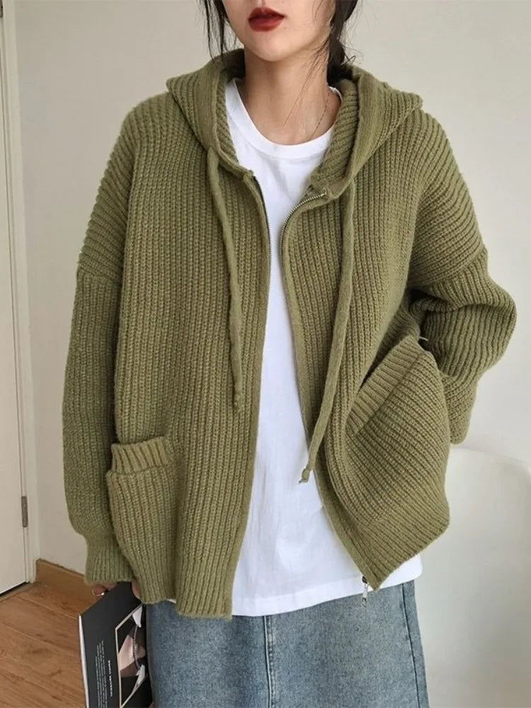 Chunky Knitted Hooded Sweater