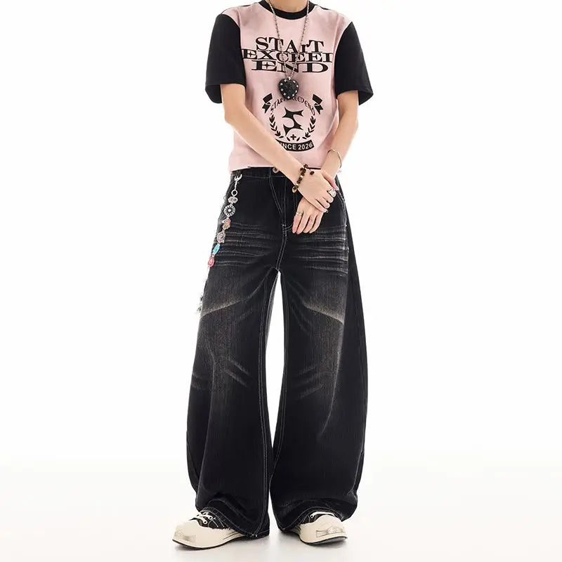 High Waist Washed Jeans