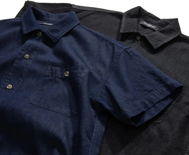 Retro Casual Loose Fit Denim Shirt