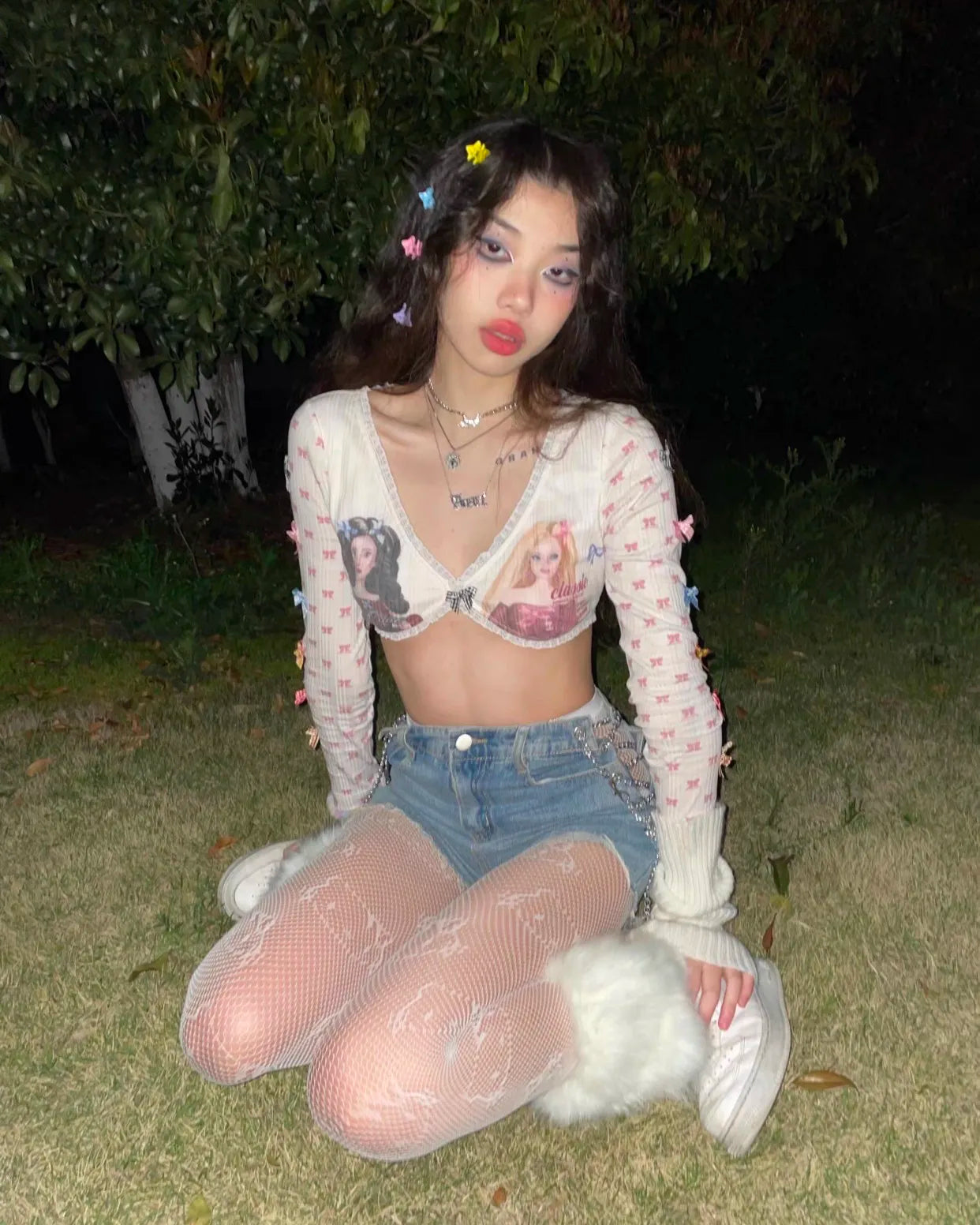 Coquette Vintage Kawaii Crop Top