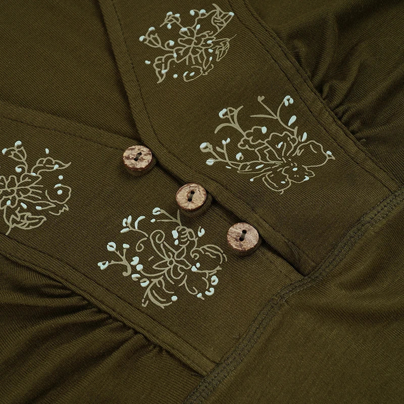 Vintage Floral V-neck Top