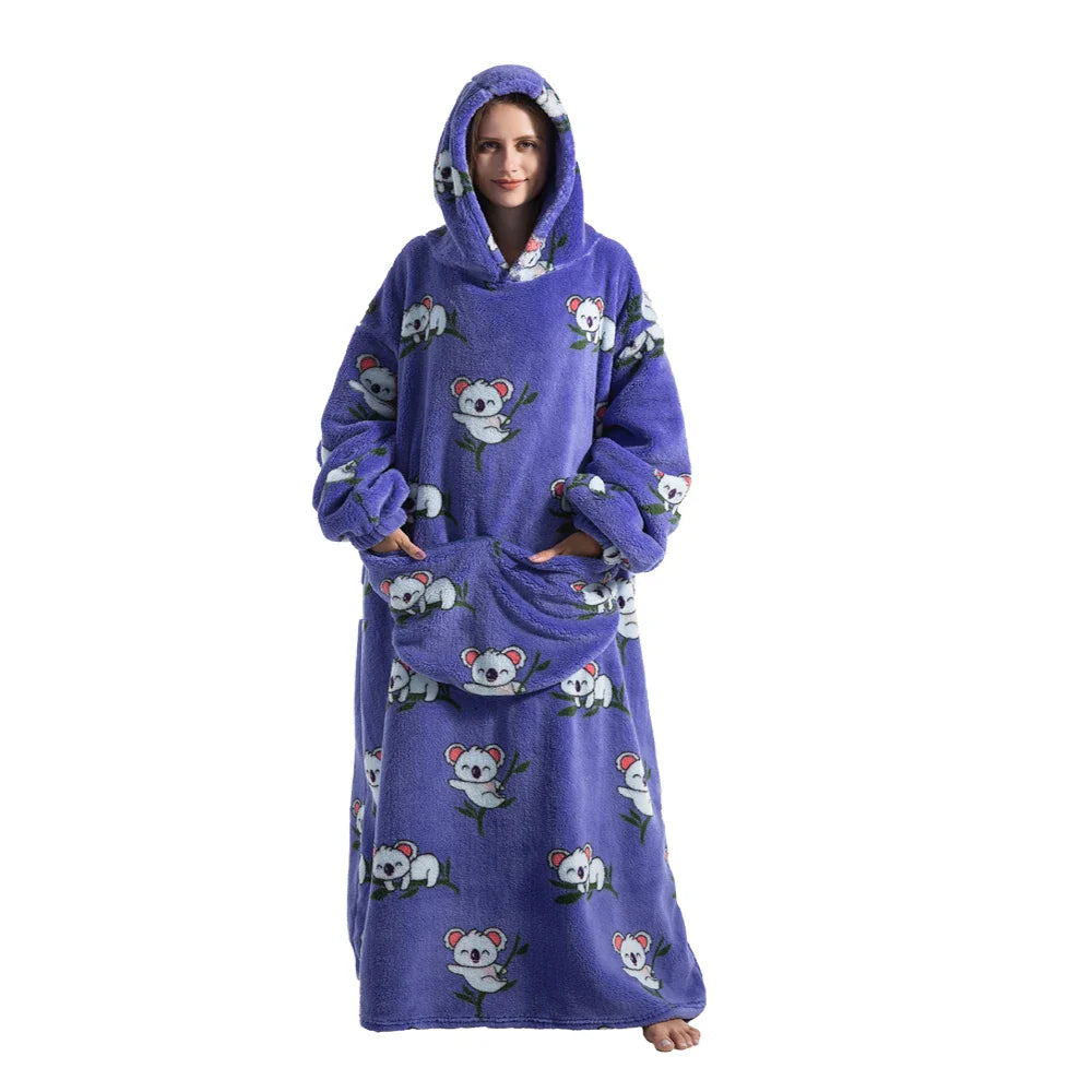 Animal Printed Hooded Blanket