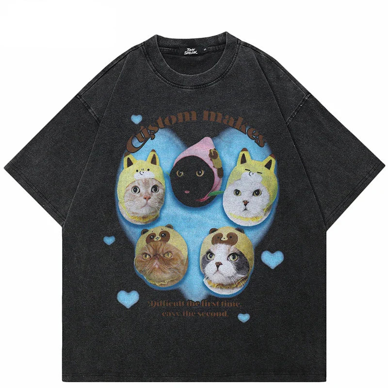 Camiseta de bebé de gato grande con estampado divertido