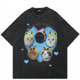Camiseta de bebé de gato grande con estampado divertido