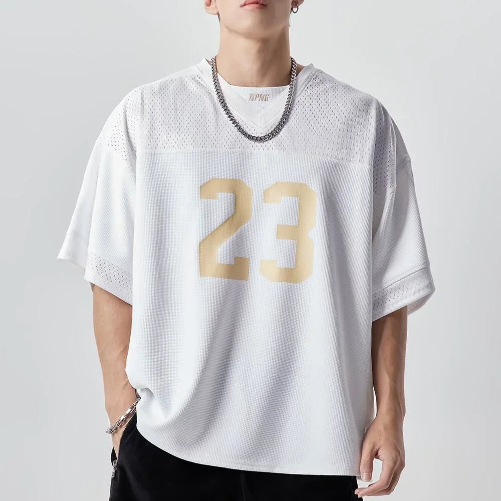 American Sports Patchwork Casual T-Shirt