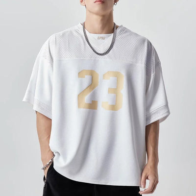 American Sports Patchwork Casual T-Shirt