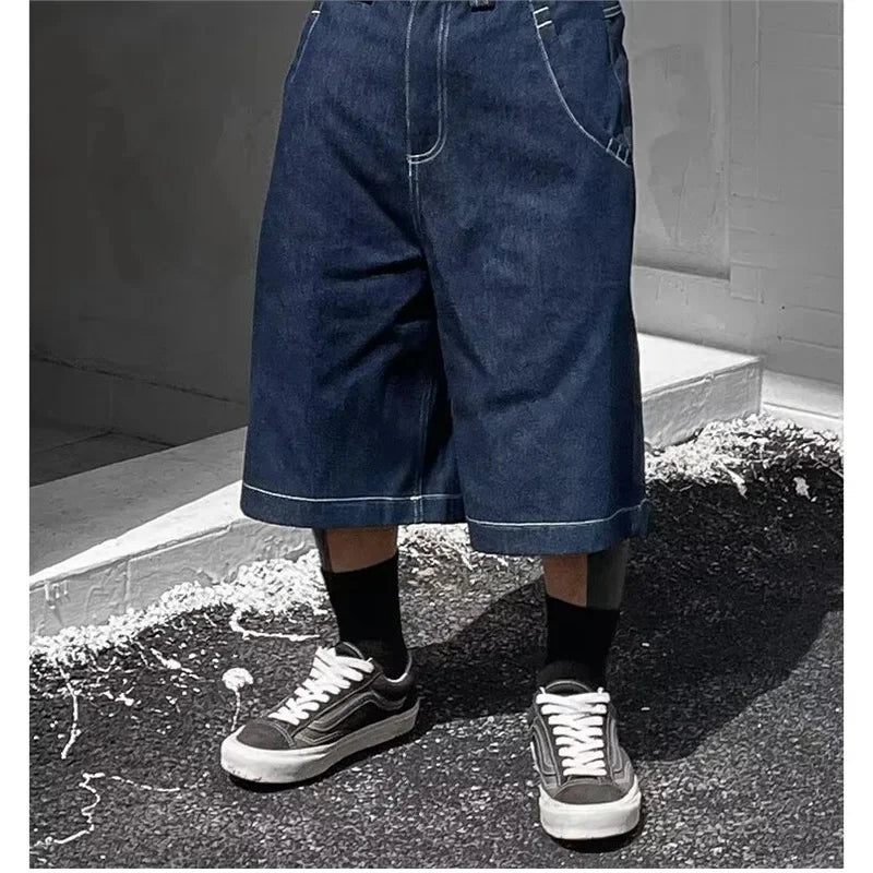 Vintage bestickte Denim-Jorts