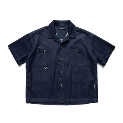 Retro lockeres Denim-Hemd