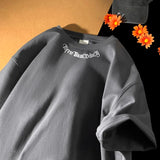 Oversized Letter Embroidery Cotton T-Shirt
