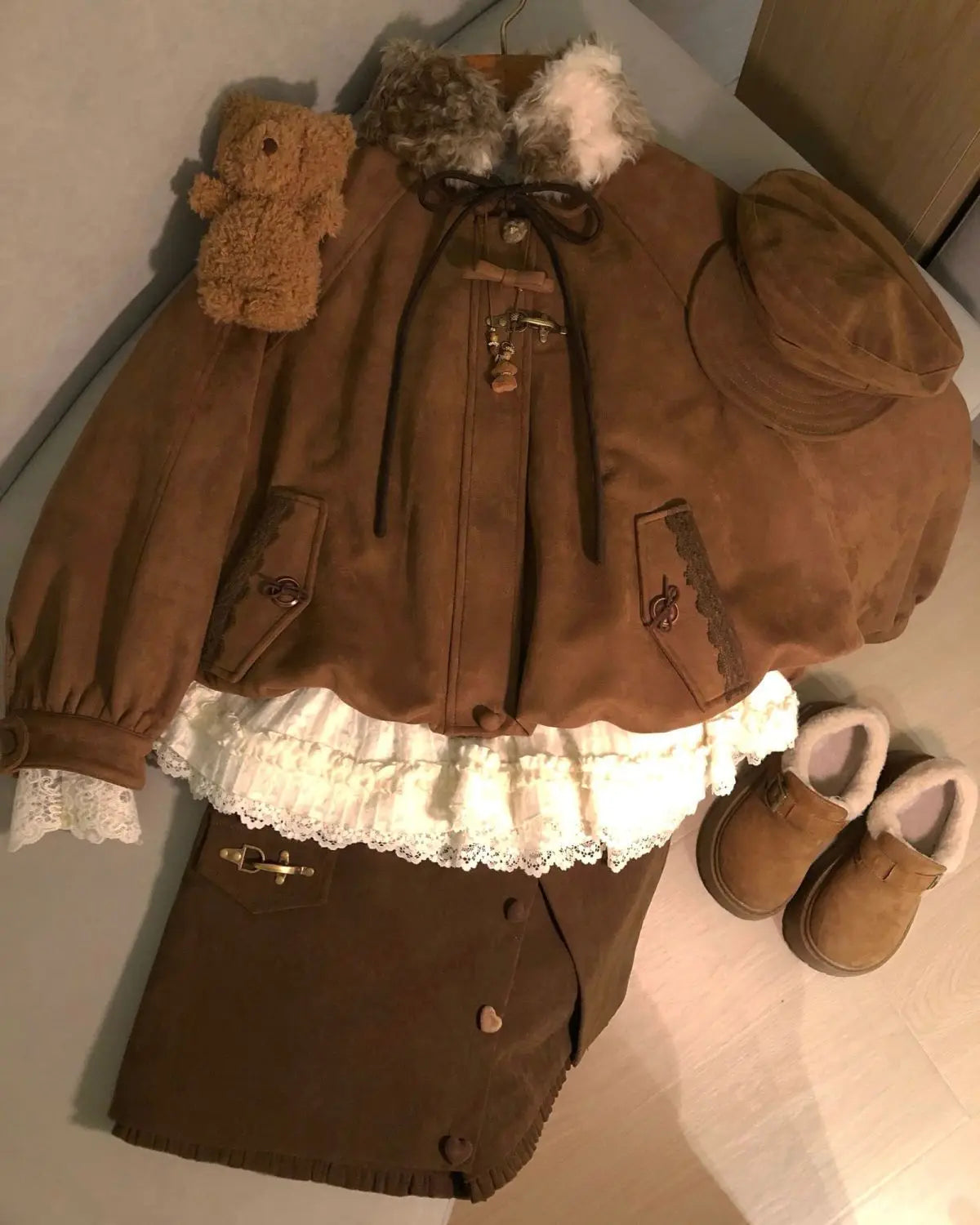 Coquette Core Faux Furr Jacket