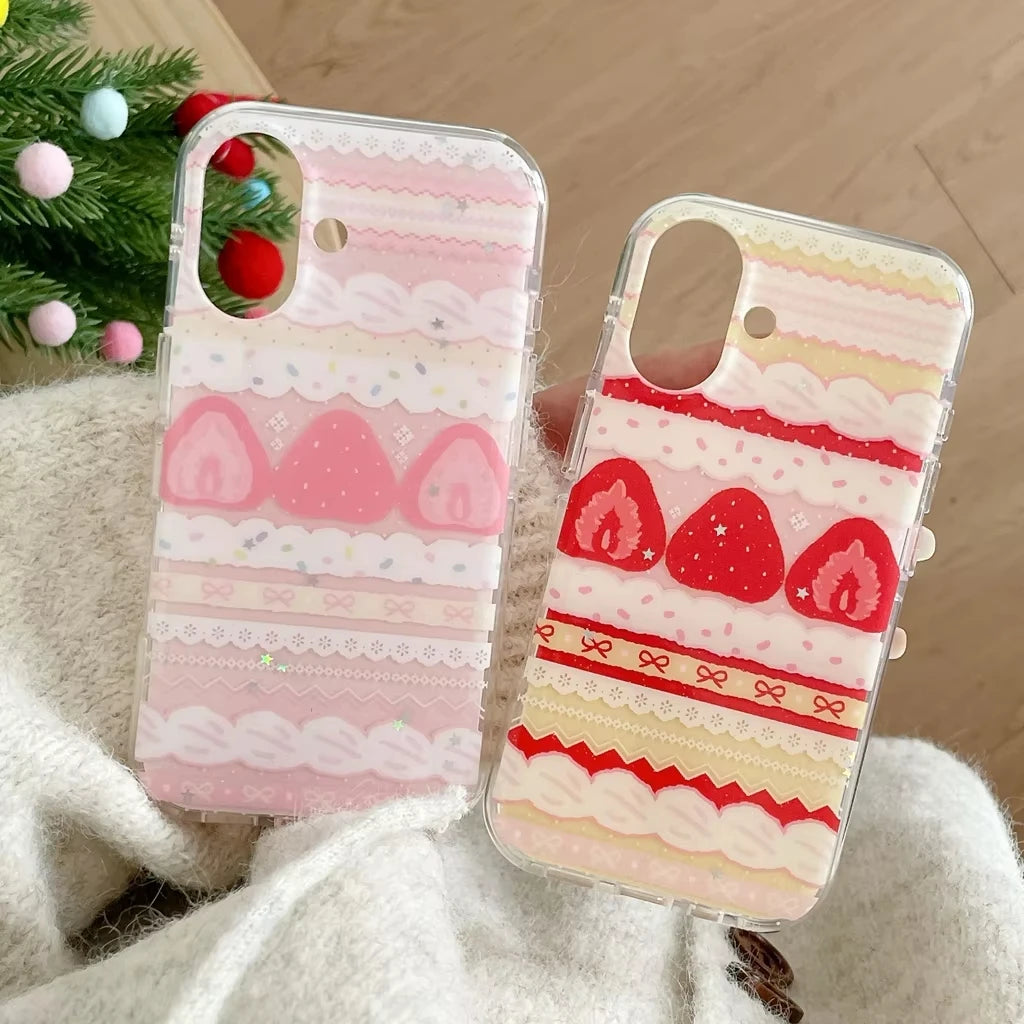 Cream Strawberry Cake Bowknot iPhone Cases