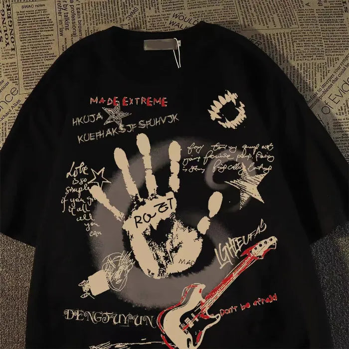 Vintage Hand Print Short Sleeve T-Shirt