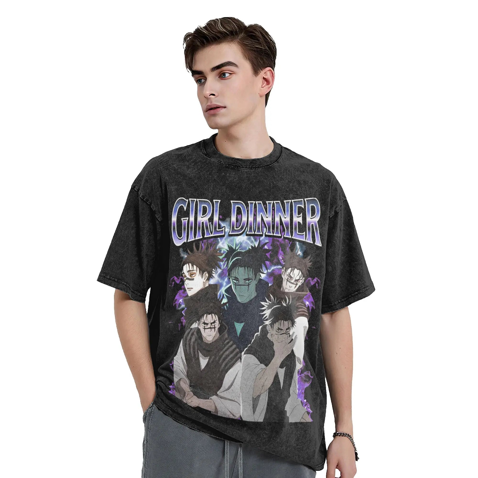 Anime Print Girl Dinner T-shirt
