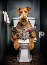 Dog Reading Newspaper Poster