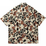 Trendy Hawaiian Plant Print Shirt
